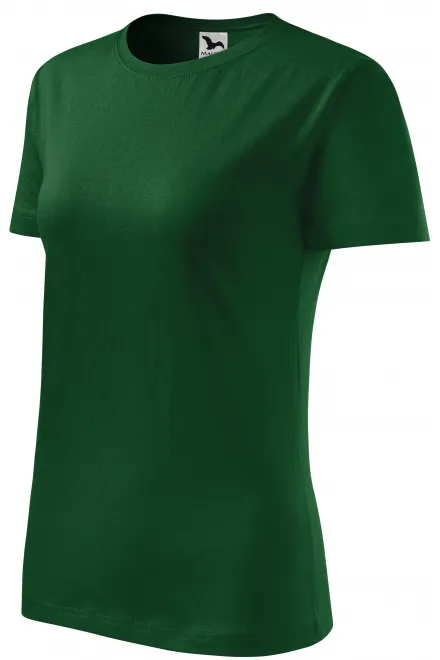Klasyczna koszulka damska, butelkowa zieleń