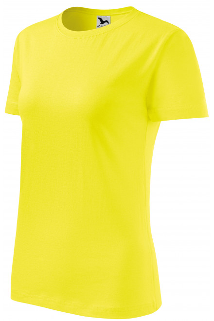 Klasyczna koszulka damska, cytrynowo żółty