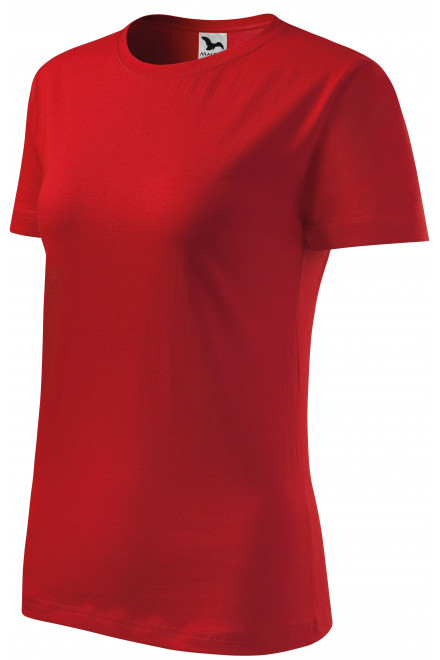Klasyczna koszulka damska, czerwony, koszulki damskie