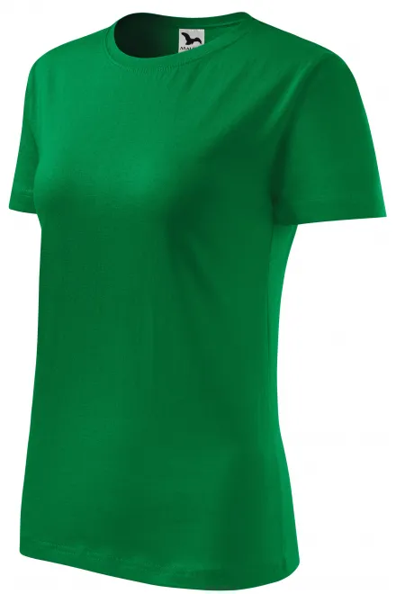 Klasyczna koszulka damska, zielona trawa