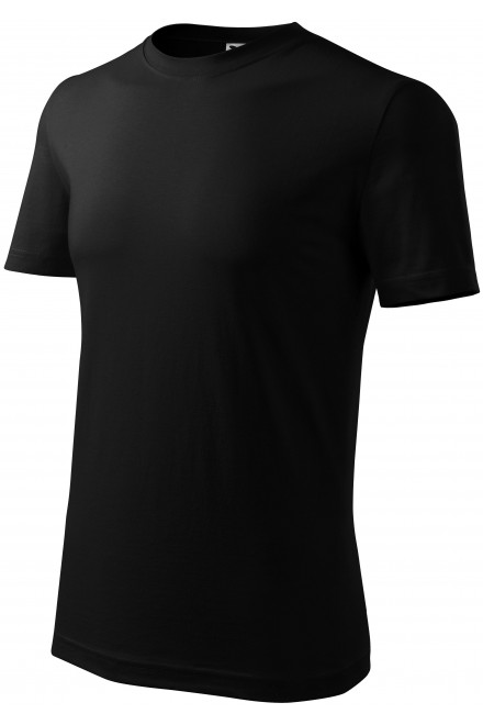 Klasyczna koszulka męska, czarny, krótkie koszulki