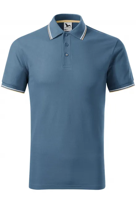 Klasyczna męska koszulka polo - denim, S