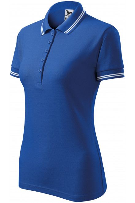 Kontrastowa koszulka polo damska, królewski niebieski, koszulki damskie