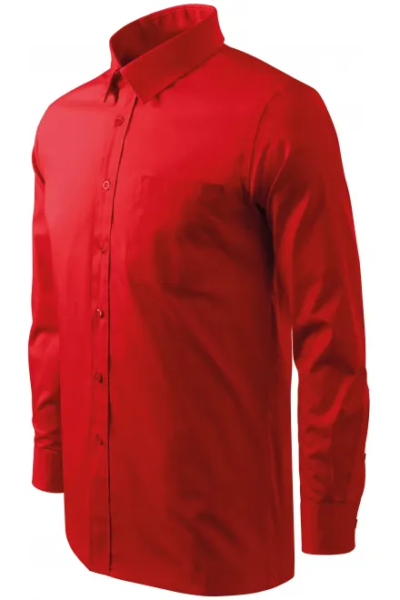 Koszula męska z długim rękawem, czerwony
