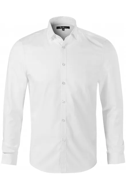 Koszula męska z długim rękawem Slim fit - biały, S