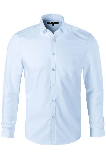 Koszula męska z długim rękawem Slim fit - jasny niebieski, S