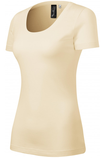 Koszulka damska wykonana z wełny Merino Mer, migdałowy, zwykłe t-shirty