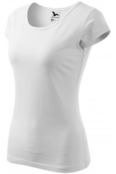 Koszulka damska z bardzo krótkimi rękawami, biały, koszulki damskie