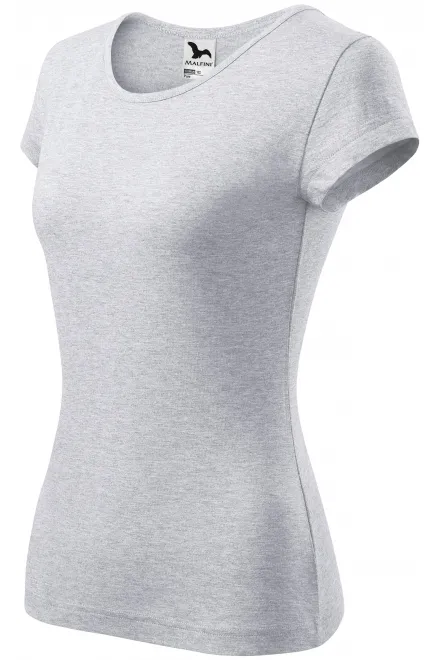 Koszulka damska z bardzo krótkimi rękawami, jasnoszary marmur