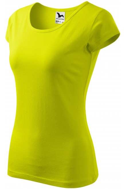 Koszulka damska z bardzo krótkimi rękawami, limonkowy, krótkie koszulki