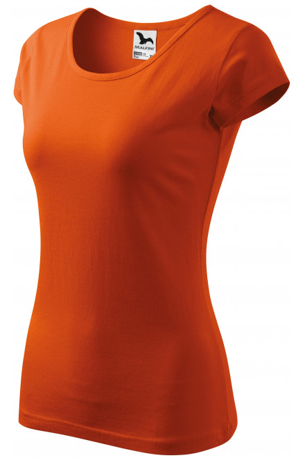Koszulka damska z bardzo krótkimi rękawami, pomarańczowy, koszulki damskie