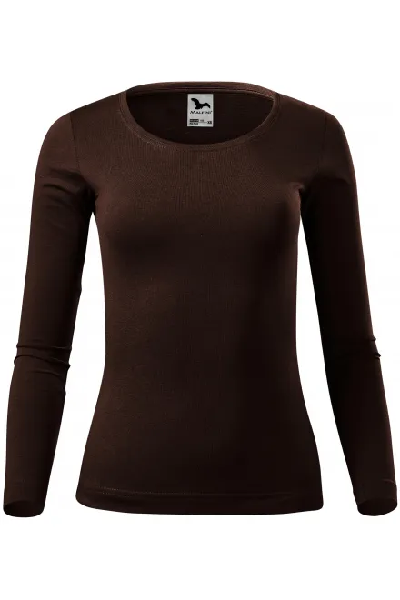 Koszulka damska z długim rękawem - Kawa, XS