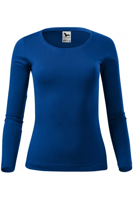 Koszulka damska z długim rękawem - królewski niebieski, XS