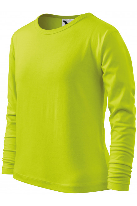 Koszulka dziecięca z długim rękawem, limonkowy, zielone koszulki