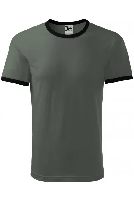 Koszulka kontrastowa unisex - ciemny łupek, L