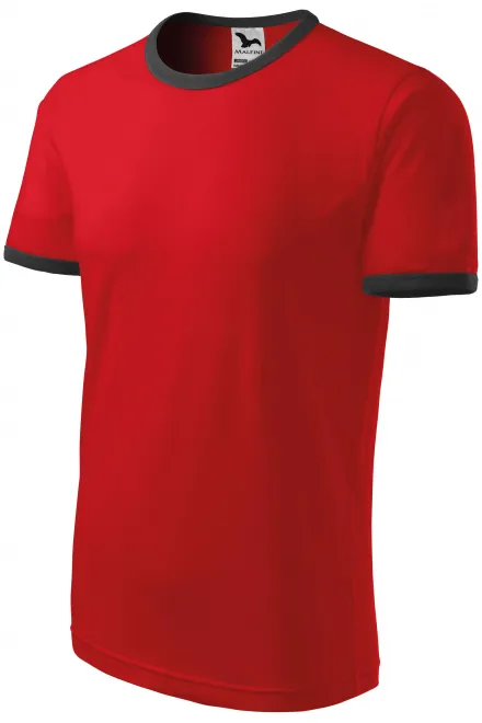 Koszulka kontrastowa unisex, czerwony