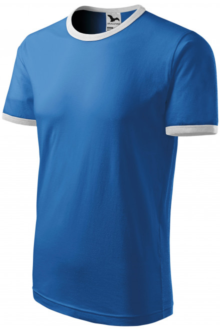 Koszulka kontrastowa unisex, jasny niebieski, bawełniane koszulki