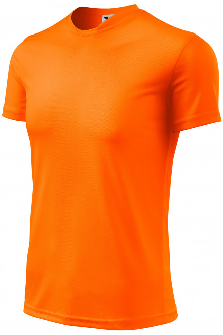 Koszulka sportowa dla dzieci, neonowy pomarańczowy, koszulki dziecięce