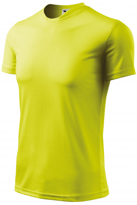 Koszulka sportowa dla dzieci, neonowy żółty, koszulki bez nadruku