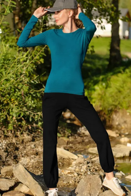 Damskie spodnie dresowe z kieszeniami, czarny