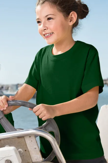 Lekka koszulka dziecięca, butelkowa zieleń