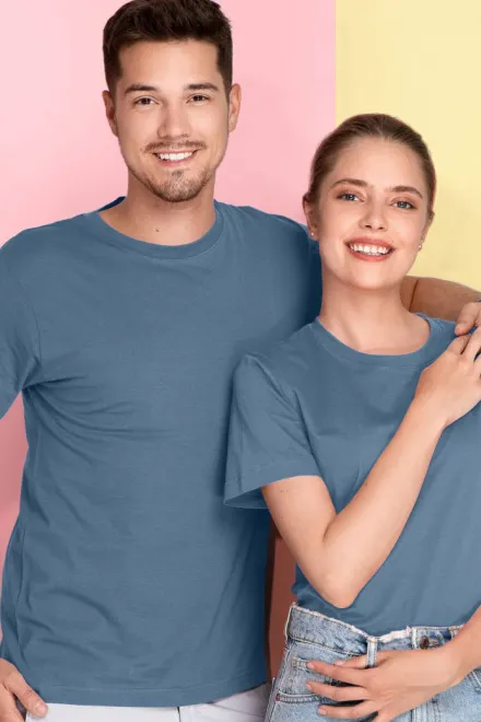 Lekka koszulka z krótkim rękawem, denim
