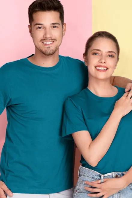 Lekka koszulka z krótkim rękawem, petrol blue