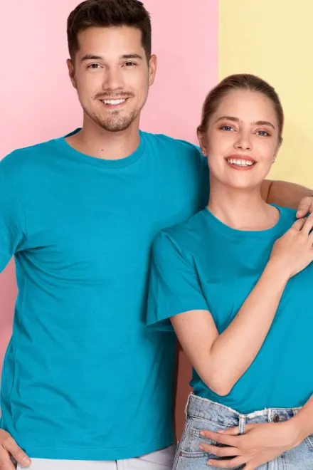 Lekka koszulka z krótkim rękawem, turkus