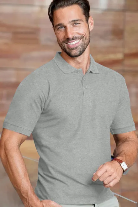 Męska koszulka polo wagi ciężkiej, ciemnoszary marmur