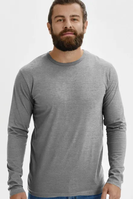Męska koszulka z długim rękawem, ciemnoszary marmur
