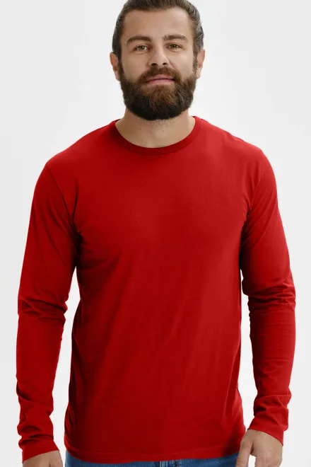 Męska koszulka z długim rękawem, czerwony