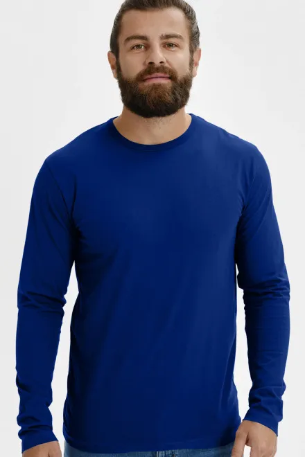 Męska koszulka z długim rękawem, królewski niebieski