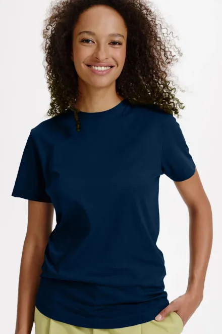 T-shirt damski z bawełny organicznej, ciemny niebieski