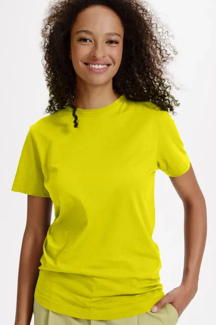 T-shirt damski z bawełny organicznej, cytrynowo żółty