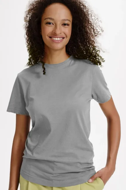 T-shirt damski z bawełny organicznej, stare srebro