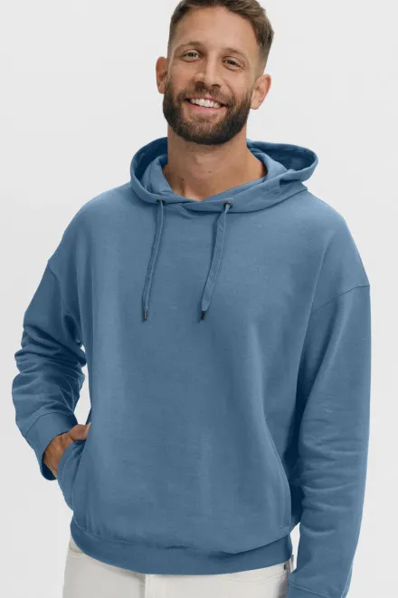 Wygodna męska bluza z kapturem, denim