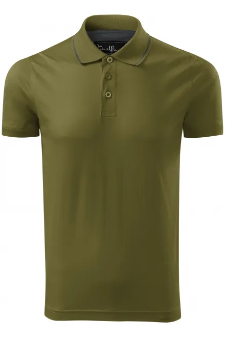 Męska elegancka merceryzowana koszulka polo - awokado, L