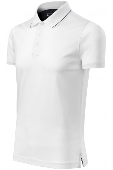Męska elegancka merceryzowana koszulka polo, biały, koszulki bez nadruku