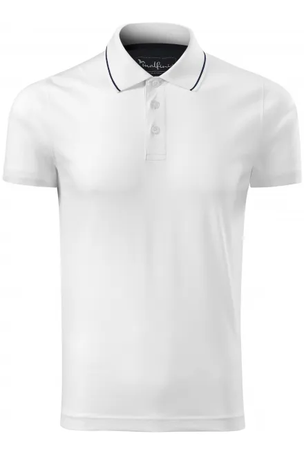 Męska elegancka merceryzowana koszulka polo - biały, L