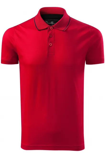 Męska elegancka merceryzowana koszulka polo - formula red, L