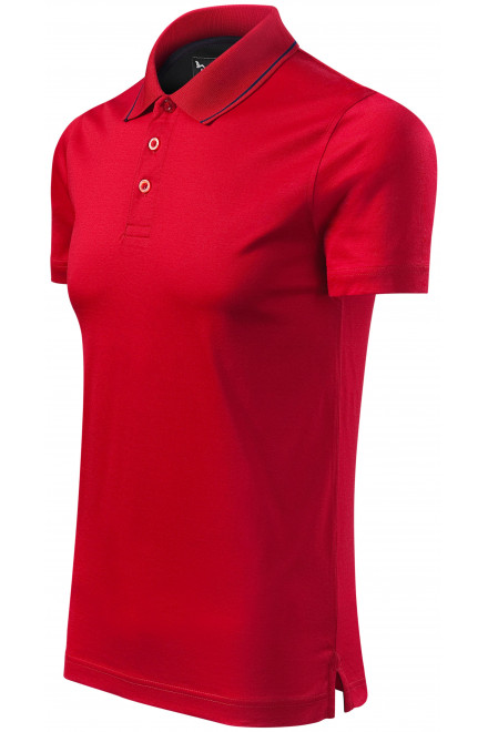 Męska elegancka merceryzowana koszulka polo, formula red, koszulki polo