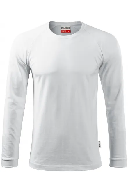 Męska koszulka kontrastowa z długim rękawem - biały, 2XL