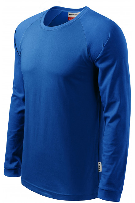 Męska koszulka kontrastowa z długim rękawem, królewski niebieski, zwykłe t-shirty