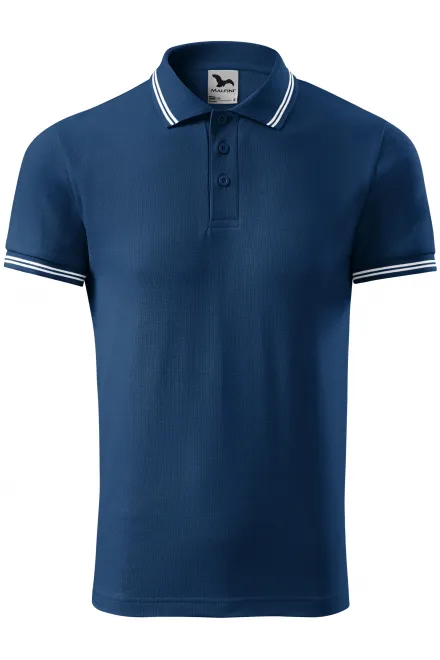 Męska koszulka polo w kontrastowym kolorze - midnight blue, L