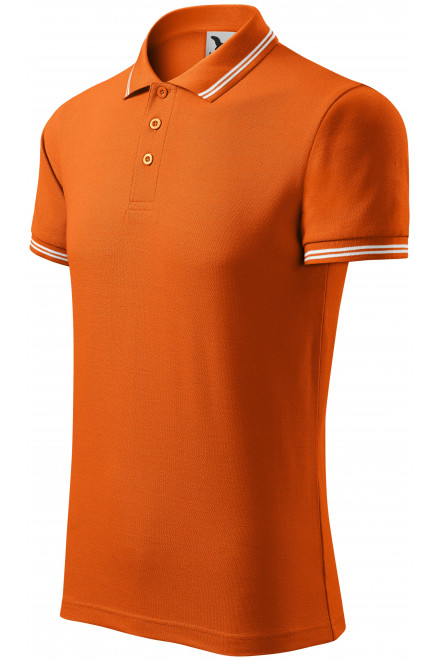 Męska koszulka polo w kontrastowym kolorze, pomarańczowy, męskie koszulki