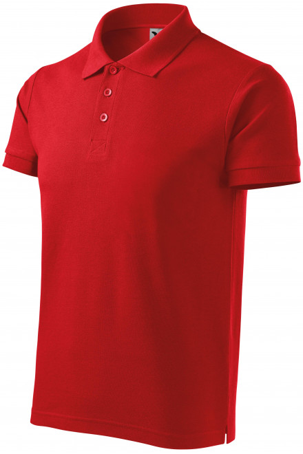 Męska koszulka polo wagi ciężkiej, czerwony, bawełniane koszulki