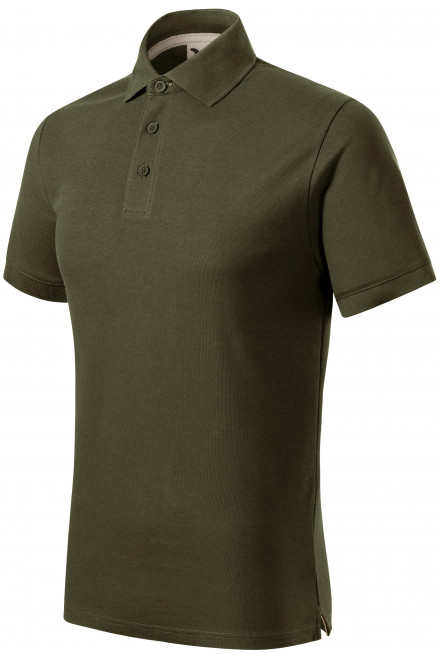 Męska koszulka polo z bawełny organicznej, military, koszulki