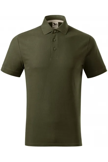 Męska koszulka polo z bawełny organicznej - military, XL