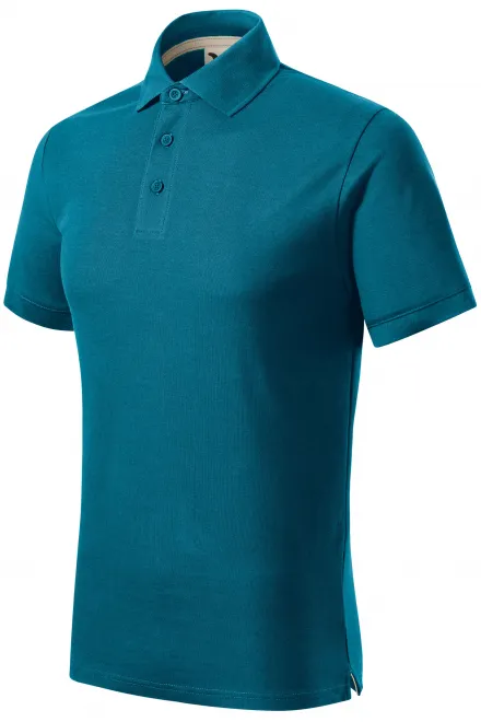 Męska koszulka polo z bawełny organicznej, petrol blue