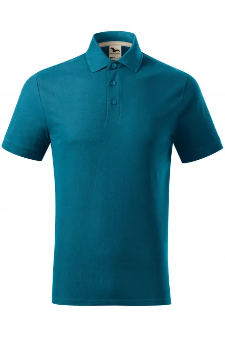 Męska koszulka polo z bawełny organicznej - petrol blue, XL